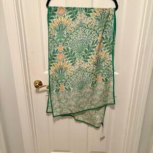 Floral Green and Yellow Scarf